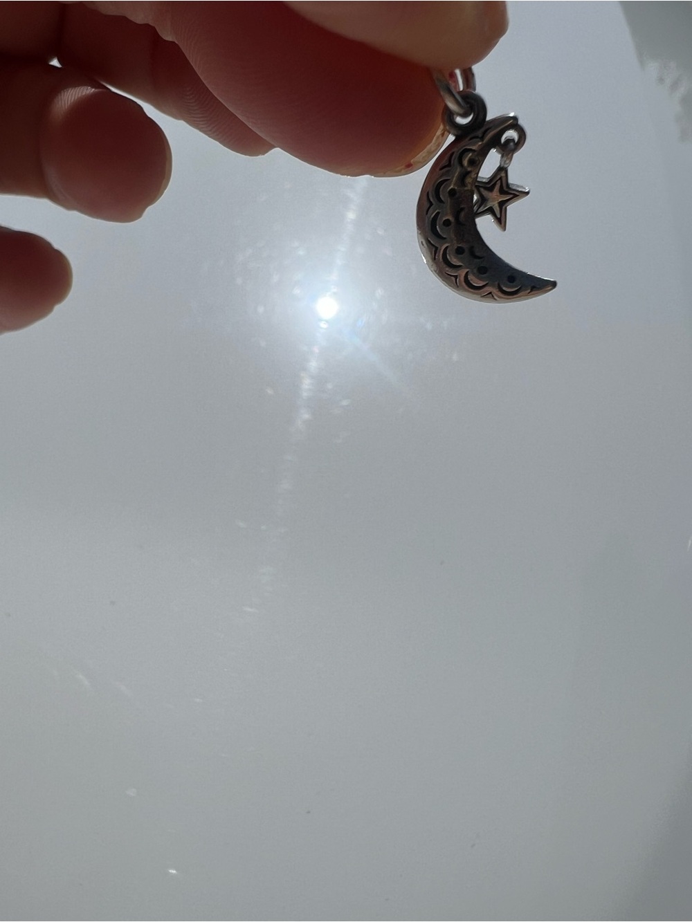 James Avery Silver Crescent Moon & Star Earring Charm